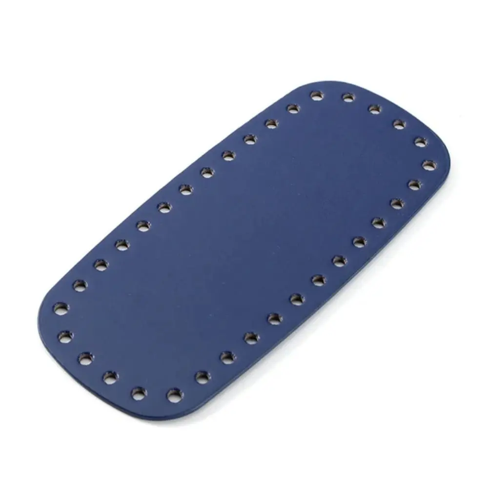 Oval Long Bottom For Knitted Bag PU Leather Bags Accessories Handbag Base Handmade With Holes Solid Color DIY Crochet Bag Bottom