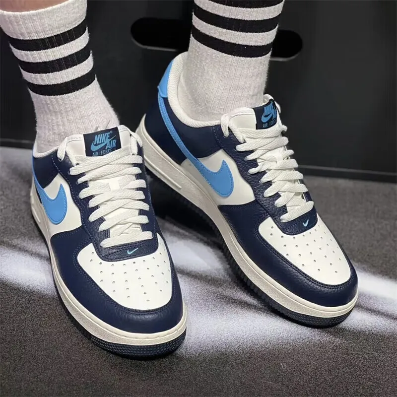 Nike-Sapatilhas confortáveis masculinas AF1 Air Force One All-Match, Low Top Board Shoes, Tendência Estudantil, Outono, AF1, HJ9291-478, 2021