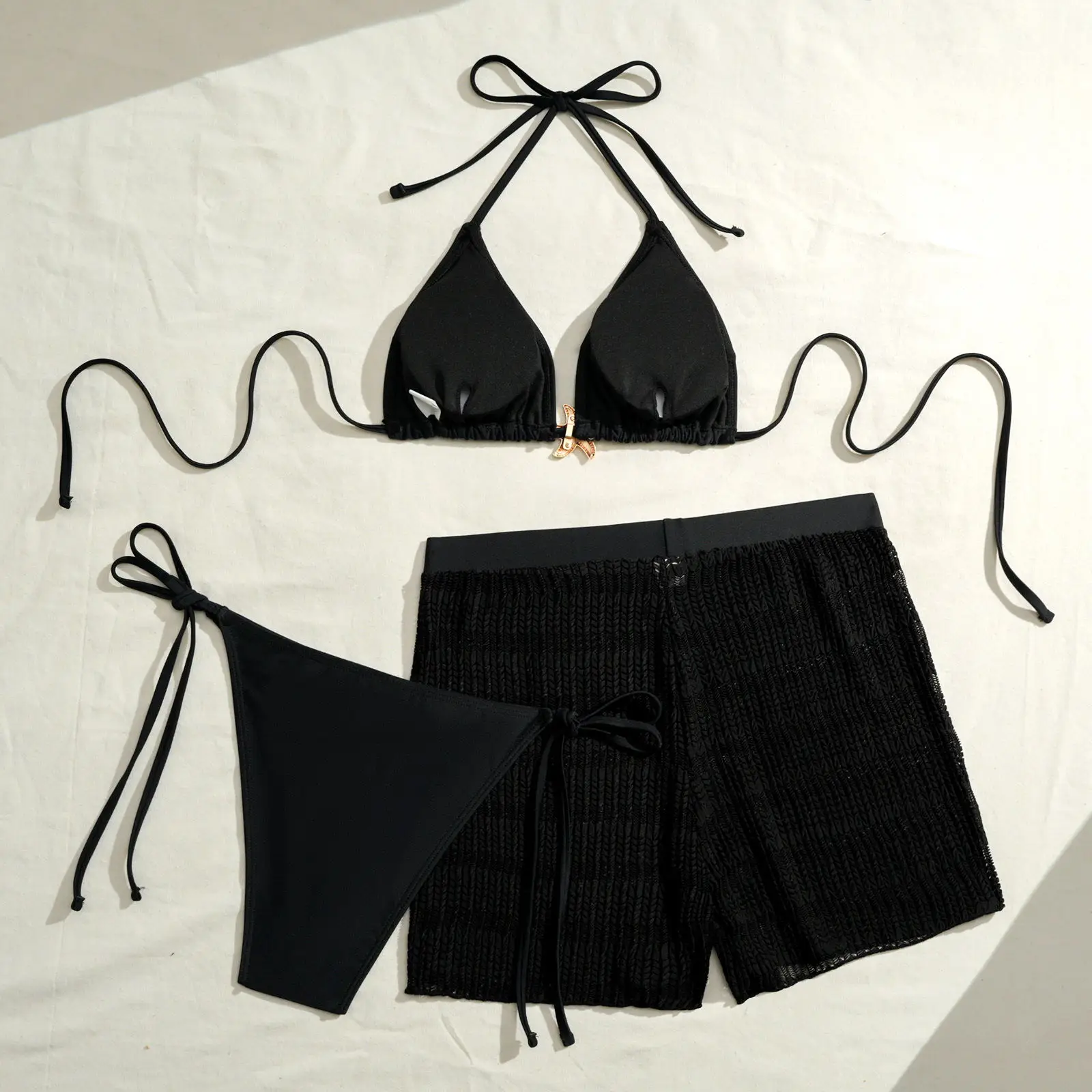 2026 مثلث سلسلة البيكينيات النساء 3 قطع ملابس السباحة الإناث و تنورة الشاطئ مثير ملابس السباحة الاستحمام السباحة لباس سباحة الشاطئ