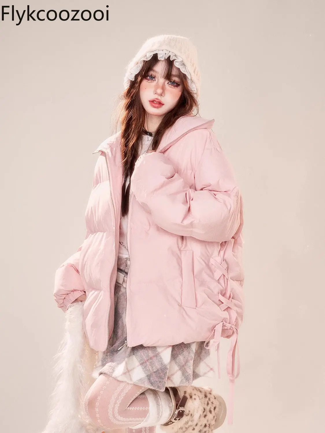 Korean Sweet Women's Winter Loose Thickened  Casaco Feminino De Inverno Super Quente Pink Winter Jacket for Women