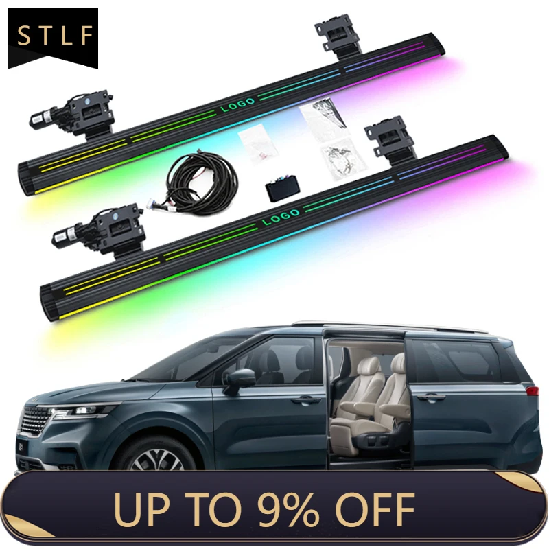 

Electric Running Boards Retractable Aluminum Alloy Neon LED Light For Carnival 2021-2025 Side Steps with Carry Bag