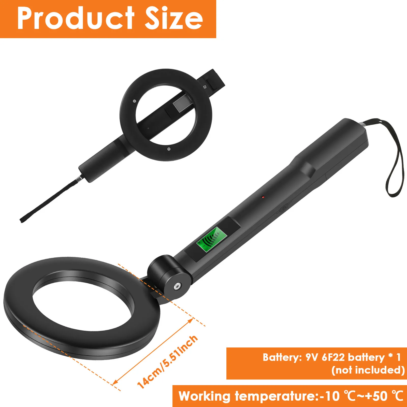 Металлоискатель складной с ЖК-дисплеем и 3 режимами работы
