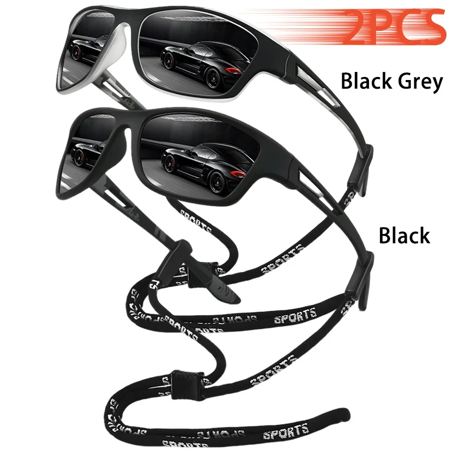 Tarnmuster-Mode-Sonnenbrille für Autofahren, Angeln, Radfahren, Sport, Herren und Damen, Laufen, Bergsteigen, Sport-Sonnenbrille mit Kette – Detail 13