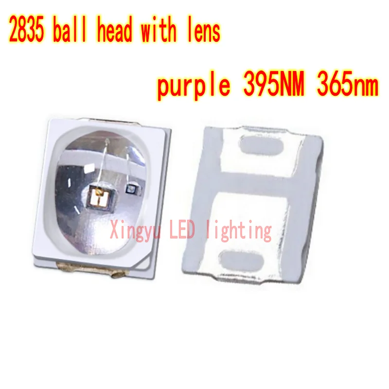 

UV LED lamp bead 2835 ball head purple light band lens 0.5W curing mosquito trap 395NM 365nm sterilization