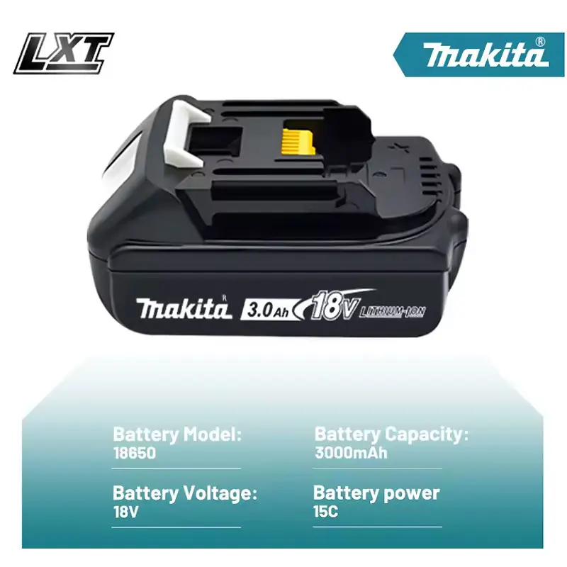 

Original 18V 3.0Ah Makita Battery for Makita Cordless Drill Impact Wrench Grinder Compatible with 18V LXT Series Power Tools
