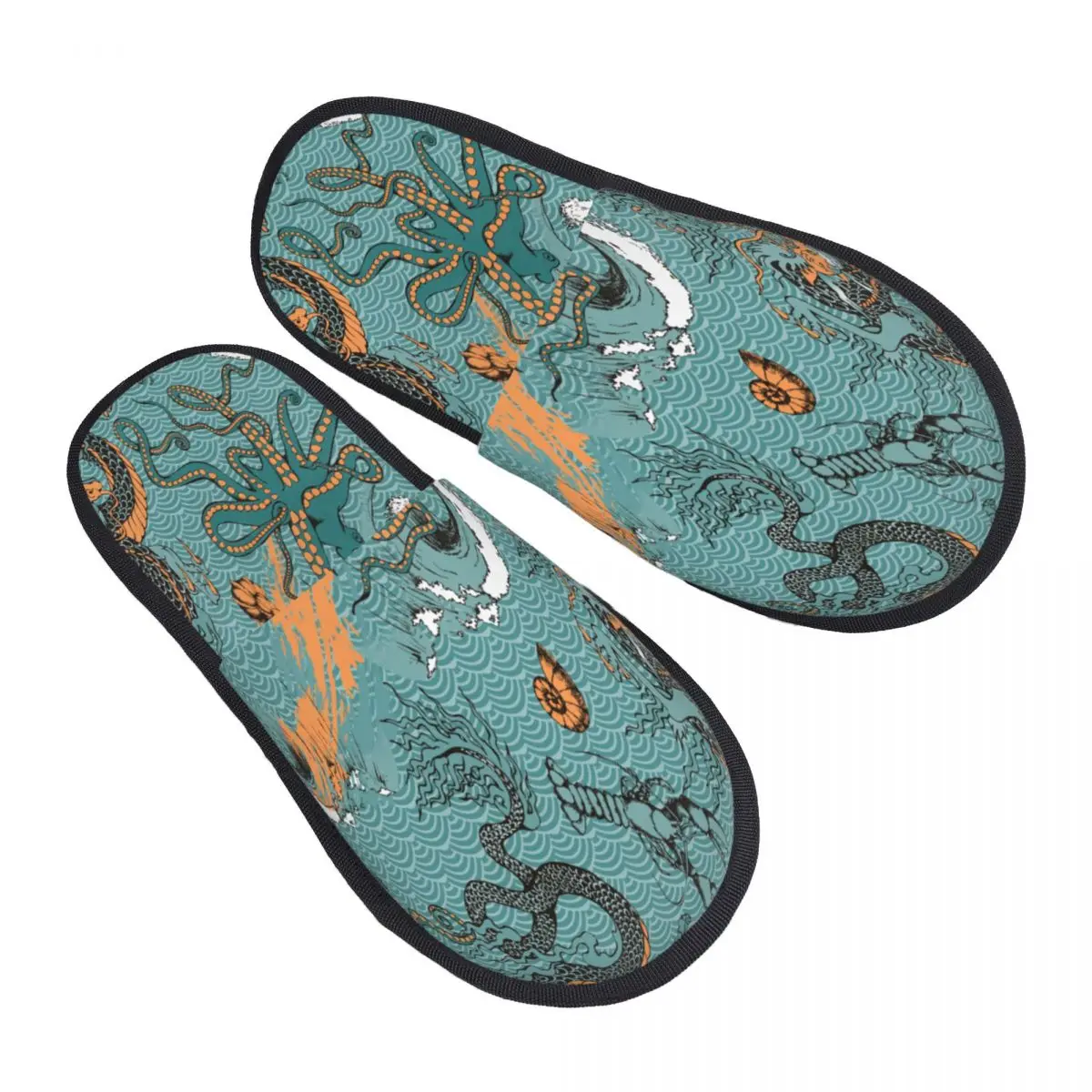 

Plush Indoor Slippers Dragon Octopus And Sea Voyages Warm Soft Shoes Home Footwear Autumn Winter
