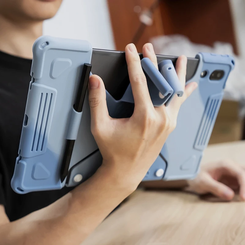 Étui pour tablette pour Lenovo Tab P11 Étui anti-chute pour tablette TB-J606F de 11 pouces avec support pour tablette et fente pour stylo