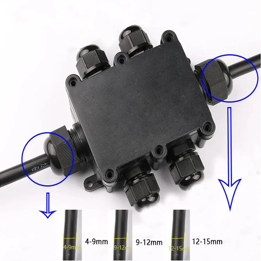 IP68 Waterproof Junction Box Electrical 2/3/4/5/6 Way Enclosure Block Cable Connecting Line Protection for Wiring Accessories