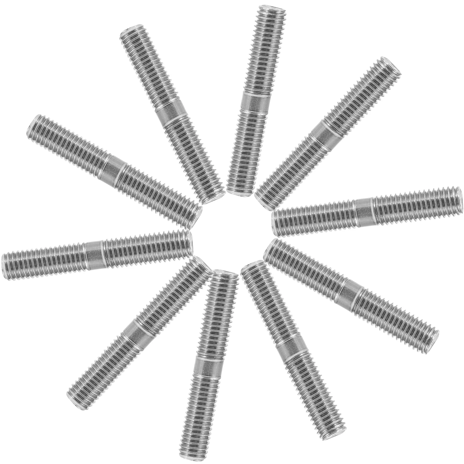 

10Pcs Stainless Steel Double-End Bolt Fine Rod Thread Screw Dual Heads Stable Firm Replaceable Bolt Wheel Conversion