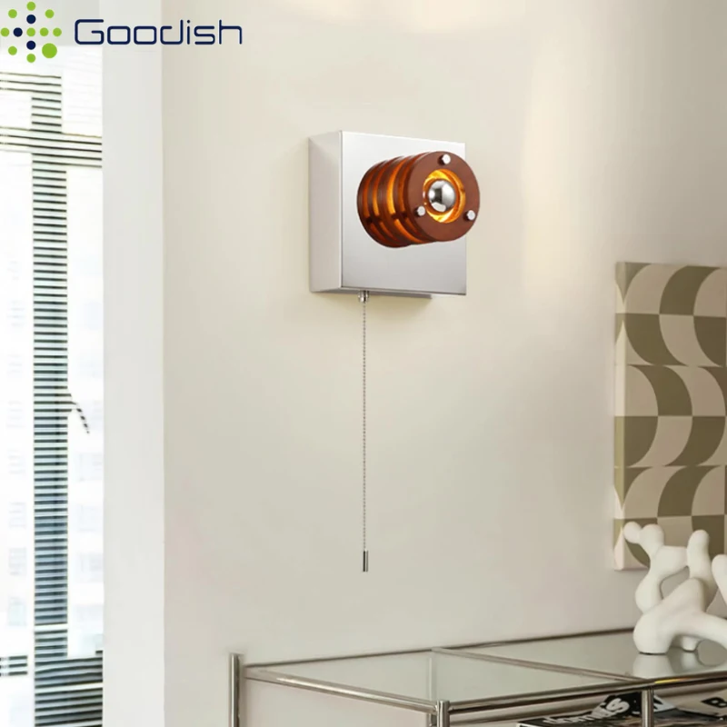 

Современный простой стиль, предупреждающие светодиодные настенные светильники в форме кнопки, художественные креативные внутренние светильники для спальни, украшения дома, люстры