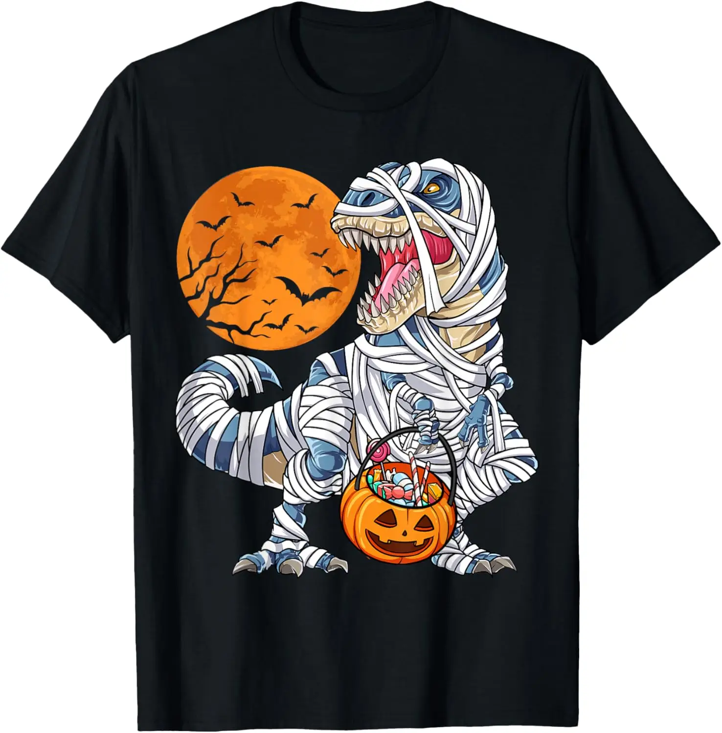 Halloween Shirts For Boys Men Dinosaur T Rex Mummy Pumpkin T-Shirt 100% Cotton Trendy Y2K Short-Sleeve Tee – Soft, Quick-Drying,