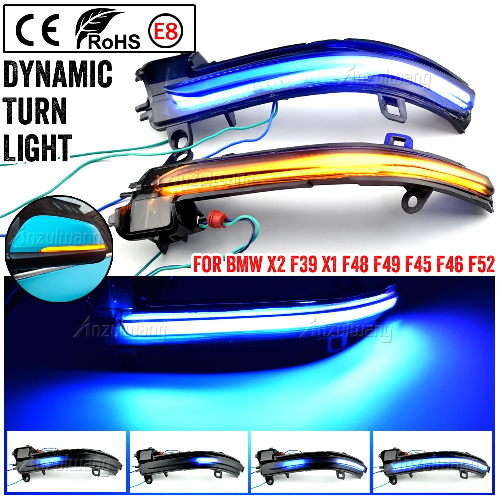 

2x LED Dynamic Turn For BMW X1 F48 2016-2018 2 Series F45 F46 X2 F39 Signal Blinker Sequential Side Mirror Indicator Light