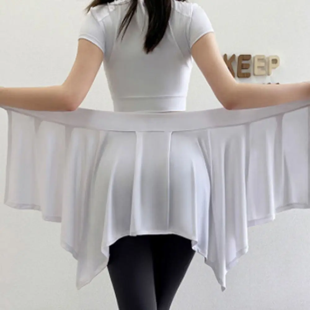 Anti-Peek Yoga Kurzer Rock Einfarbig Atmungsaktiver Hüftversteckrock Multifunktionaler, schnell trocknender Tanz-Po-bedeckender Rock Fitness