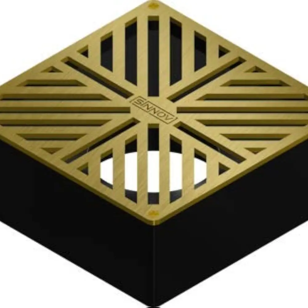 

6 x 6 латунных уличных современных сливных решеток премиум-класса - используется с сливной трубой 3 или 4 трубами, ПВХ или гибкой трубой (латунь)