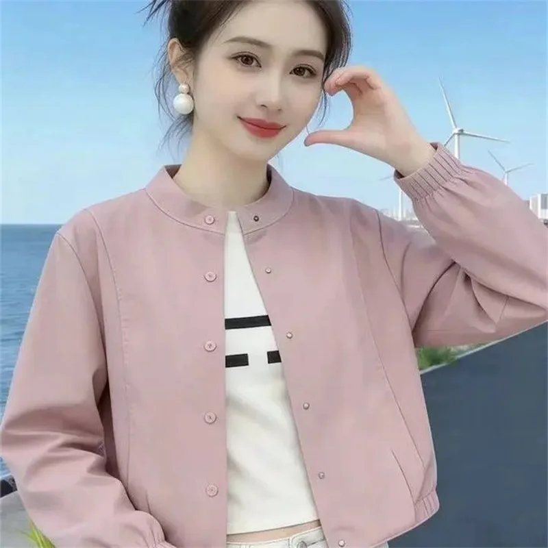 

2026New Short Coat Female Spring Summer Fashion Baseball Jacket Women's Western-style Slim Overwear Temperament Lady Outcoat Top