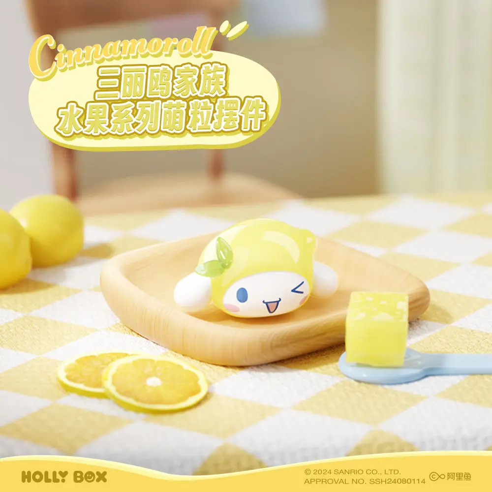 مرحبا كيتي شخصية محاكاة الفاكهة حقيبة صغيرة أعمى سطح المكتب زخرفة لطيف الكرتون الشكل لعبة ديكور السيارة الداخلي صندوق BIind هدية