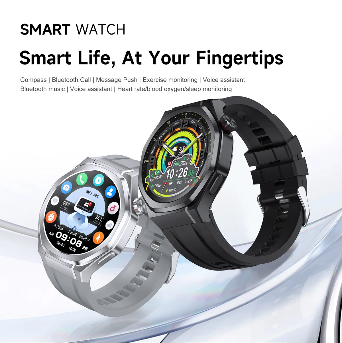 Nowy Smartwatch 5 Pro 2025 Męski Smartwatch Ekran AMOLED GPS Śledzenie ruchu Tętno Połączenia Bluetooth Smartwatche Wodoodporne
