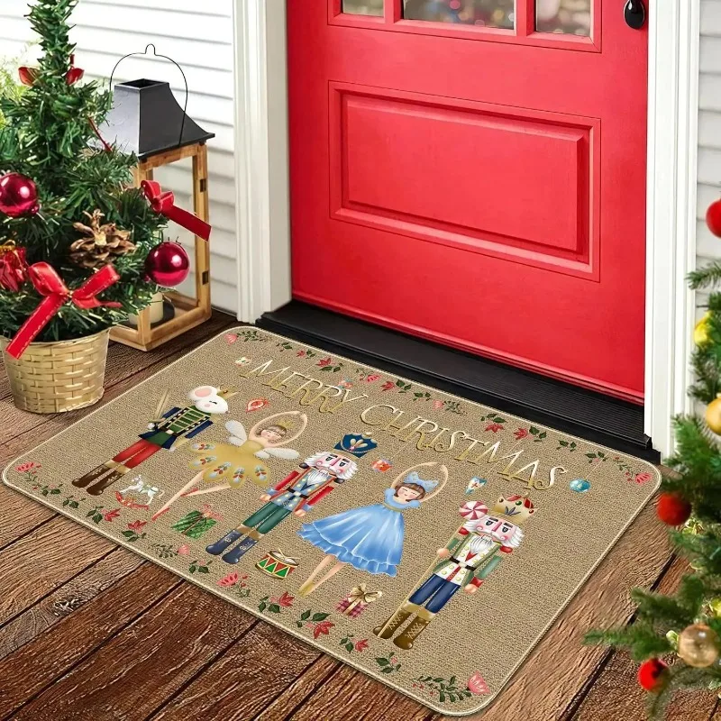 

Nutcracker Printed Door Mat Carpet Entrance Hallway Anti-slip Door Mat for Indoor Outdoor Christmas Floor Mat Home Decoration