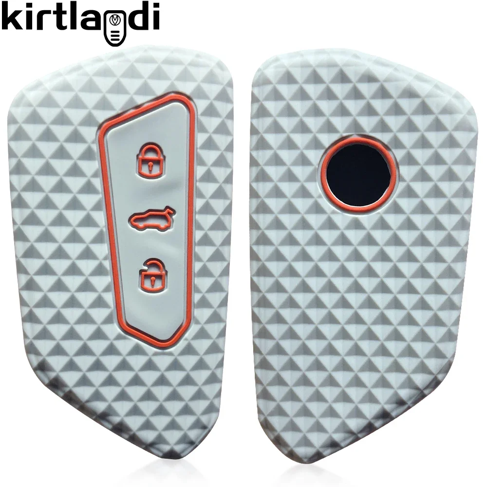 غطاء مفتاح من السيليكون عن بعد لسكودا اوكتافيا A8 MK4 MK8 لشركة فولكس فاجن GTI Golf 8 ID-4 لمقعد ليون Fr Mk4 Cupra Formentor حماية #4