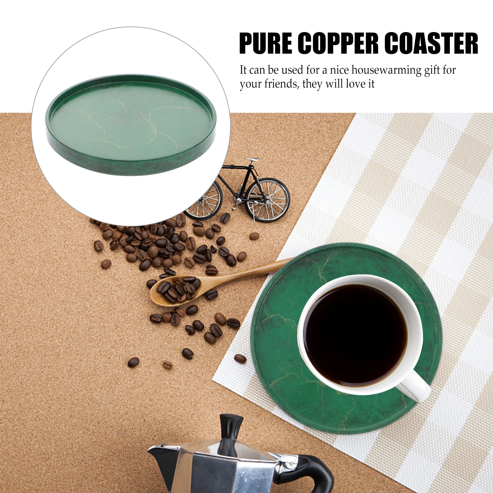 

Brass Coasters Copper Mats for Cocktail Beer Glass Coffee Cup Table Decor Modern Home Accessories Heat Insulation Metal