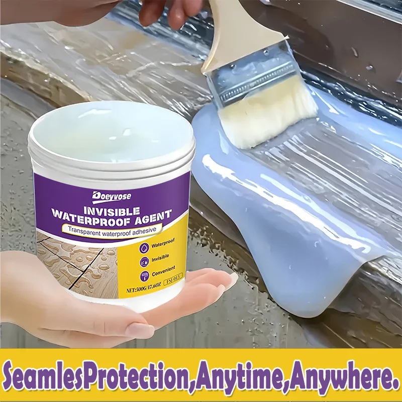 500g/300g/100g Invisible Transparent Waterproof Sealant Anti-Leak Repair Glue With Brush For Roof Bathroom