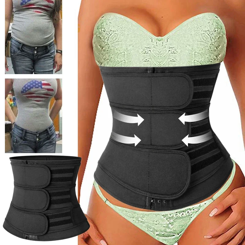 Faja moldeadora de cuerpo de neopreno para sudar, cinturón de entrenamiento de cintura, Control de barriga, adelgazante, quemagrasas, envoltura