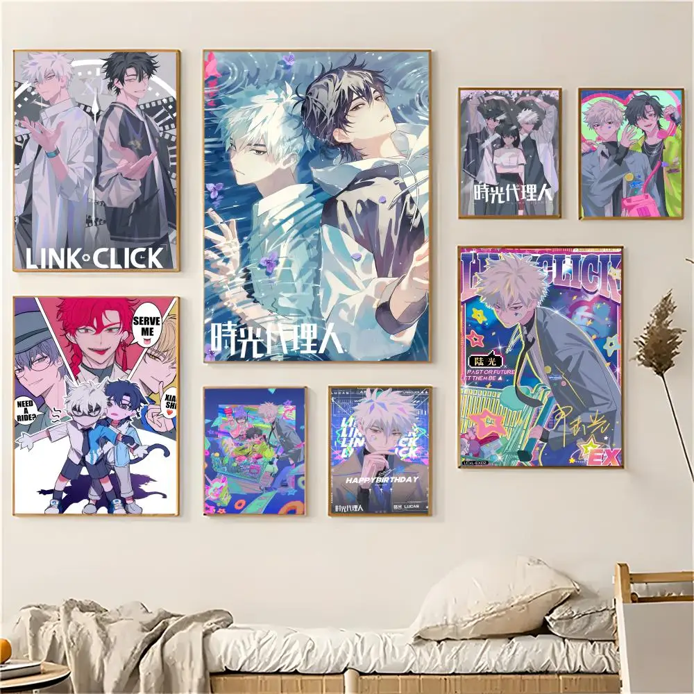 애니메이션 L-Link C-Click 현대 벽 예술 포스터 스티커 거실 침실 바 홈 장식 벽화 그림 장식