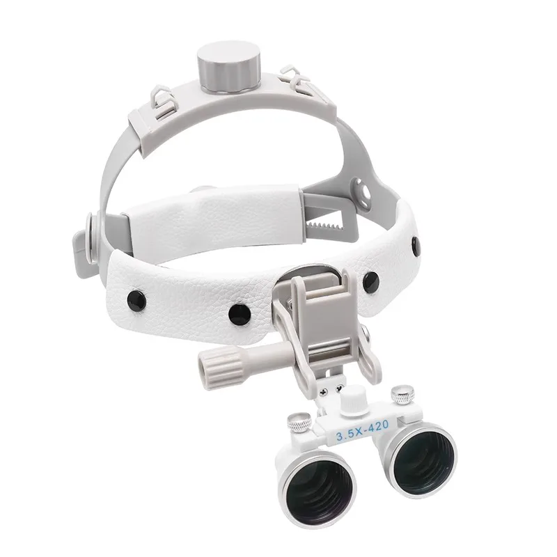 Dental Loupe 2.5 3.5x 420mm Working Distance Lab Medical Magnification Binocular Helmet Head-Mounted Magnifier Surgery Surgical