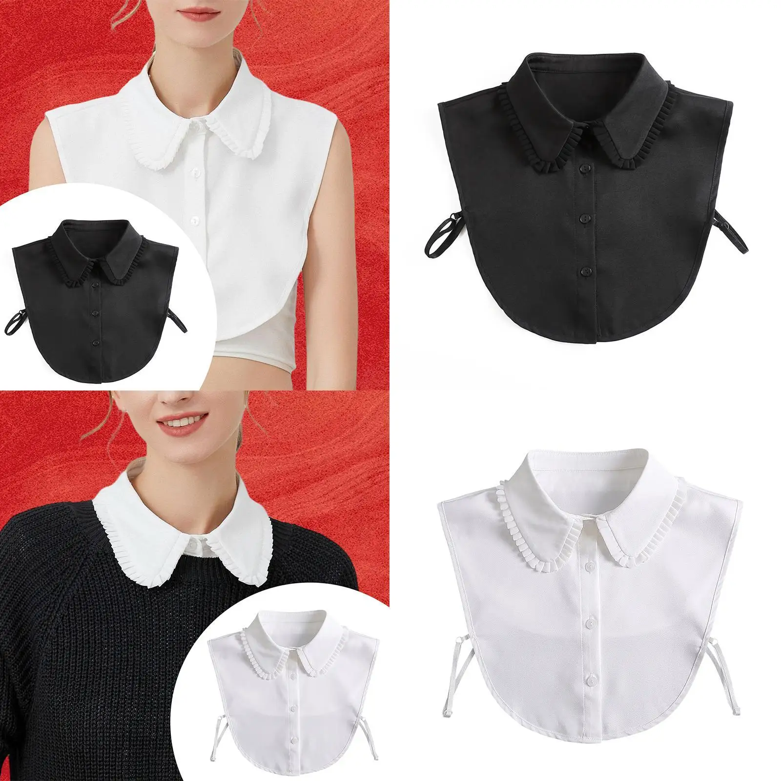 

Накладной воротник-стойка регулируемый для делового костюма, свитера, блузки, униформы, одежды