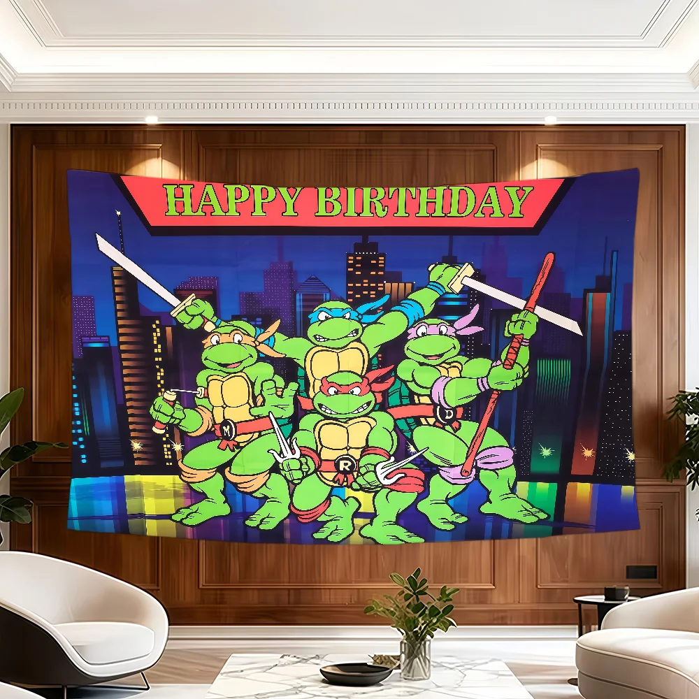 T-Teenage Mutant N-Ninja Turtles Flag For Sports Matches Games Parade Rally Holiday Festival Backyard Balcony Club Bar Decor