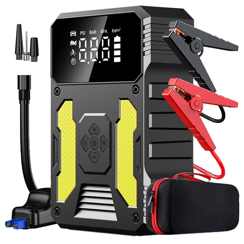 

2000A Car Jump Starter With Air Compressor Portable Jump Starter Battery Booster with Air Pump Jump Starter with Tire Inflator