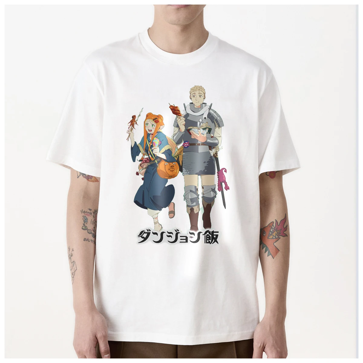 Couple Gifts D-Delicious In Dungeon Senshi For Food t shirt men Women Fashion 100% Cotton summer casual Breathable Unisex tops