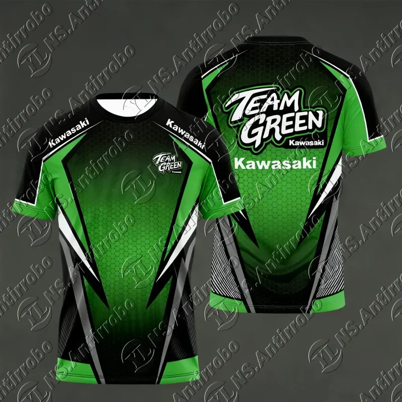 

Мотоциклетная футболка Kawasaki, футболка Kawasaki, летняя футболка для верховой езды, солнцезащитный крем, быстросохнущая футболка, впитывающая пот, мужская футболка