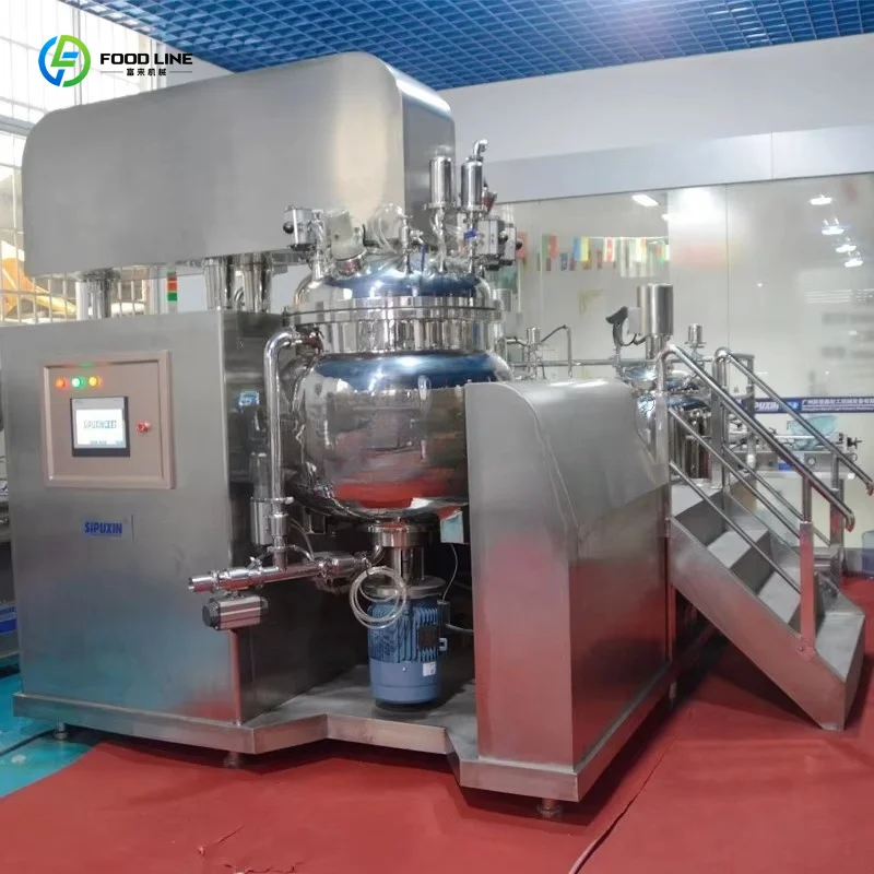 SUS304 Stainless Steel 200L Vacuum Homogenizing Mixer Equipped With Driving Motor For Cosmetic Emulsification