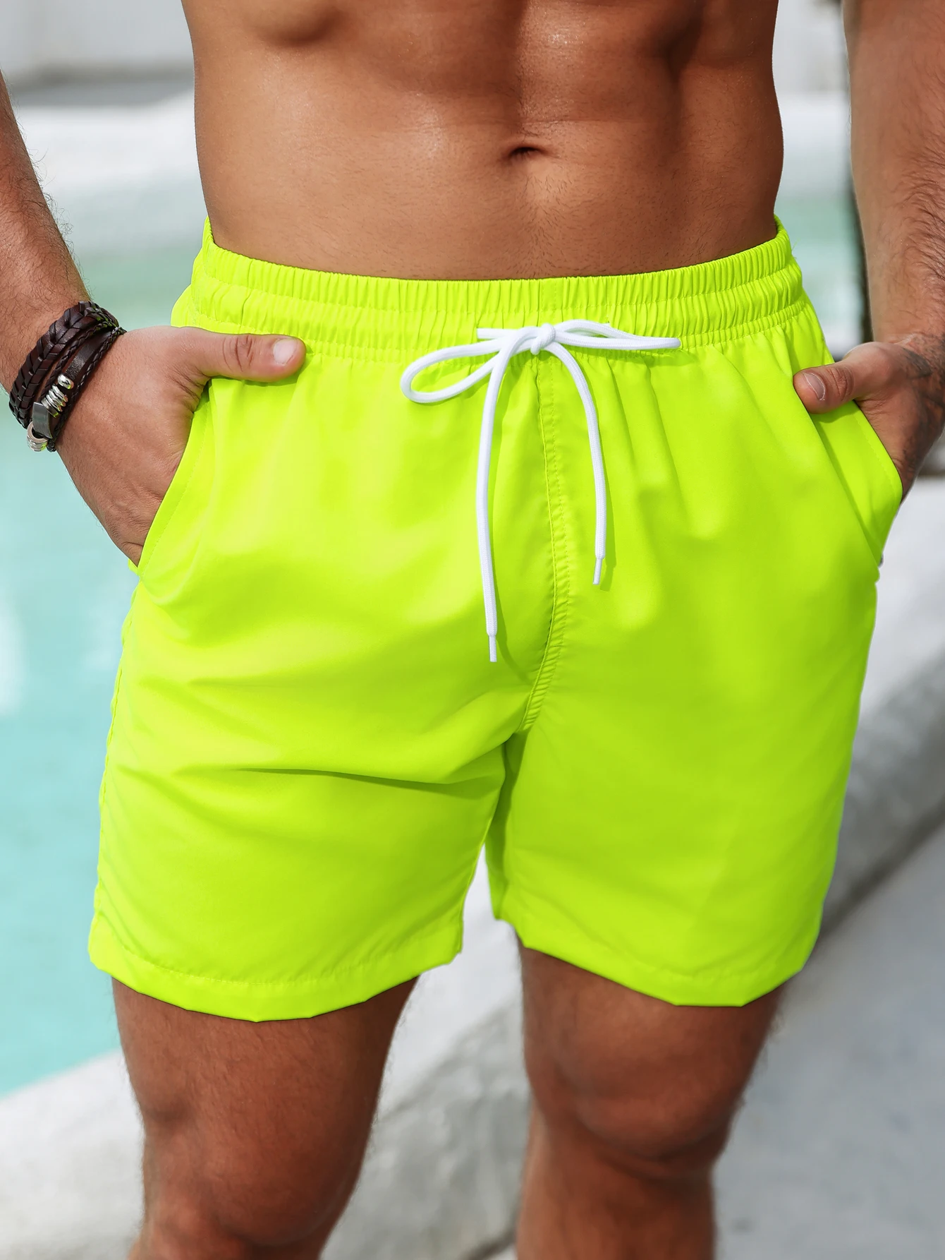 Summer holiday fluorescent coloured beach shorts shorts