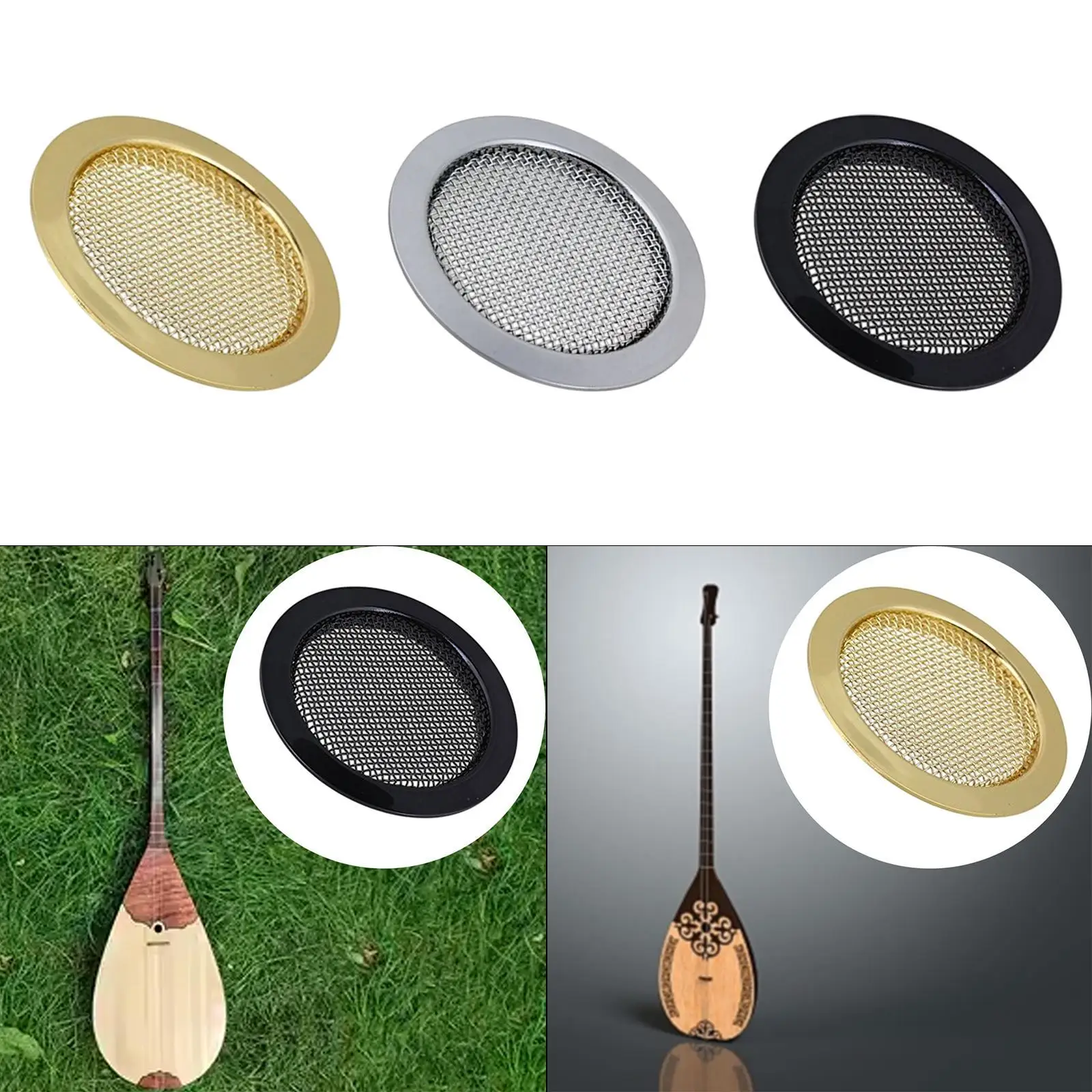 Musical Accessory Dombra Soundhole Insert Durable Metal Guitar Part Enhanced Sound Quality for Dombra Instrument