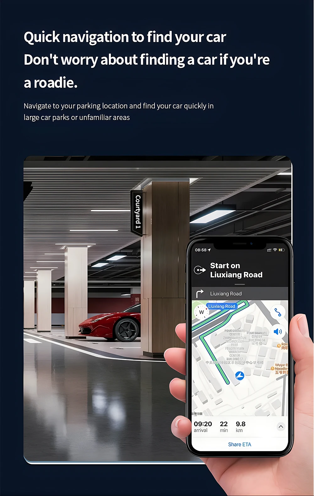 AKAMATE Autoladegerät USB Typ C QC3.0 mit iPhone GPS Locator Tracker für Apple Offizielles Find My App 20W Schnellladegerät 2 in 1 – Detail 9