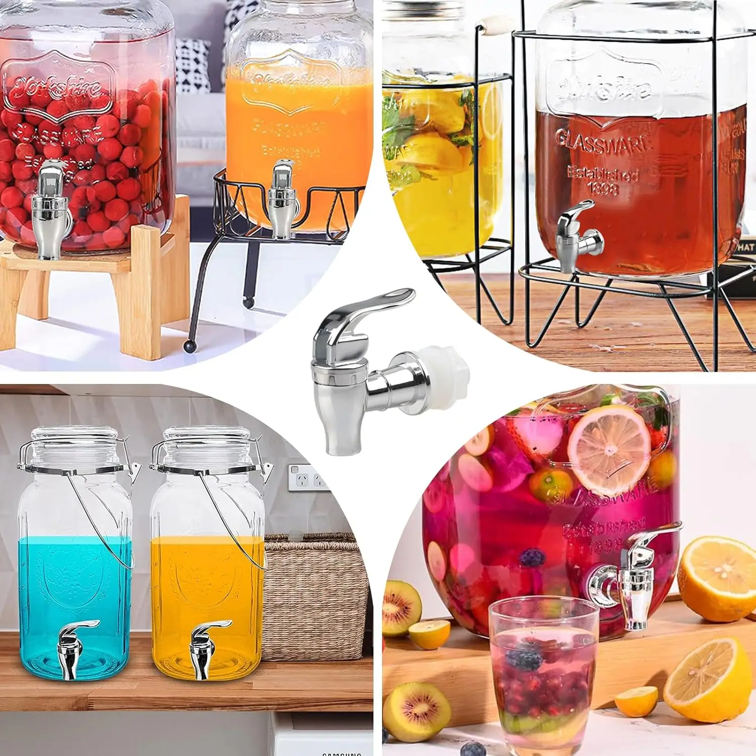 Food Grade Electroplated Plastic Beverage Faucet Cans Juice Dispenser Containers Bucket Tap Switch Valve for Home Bar Use