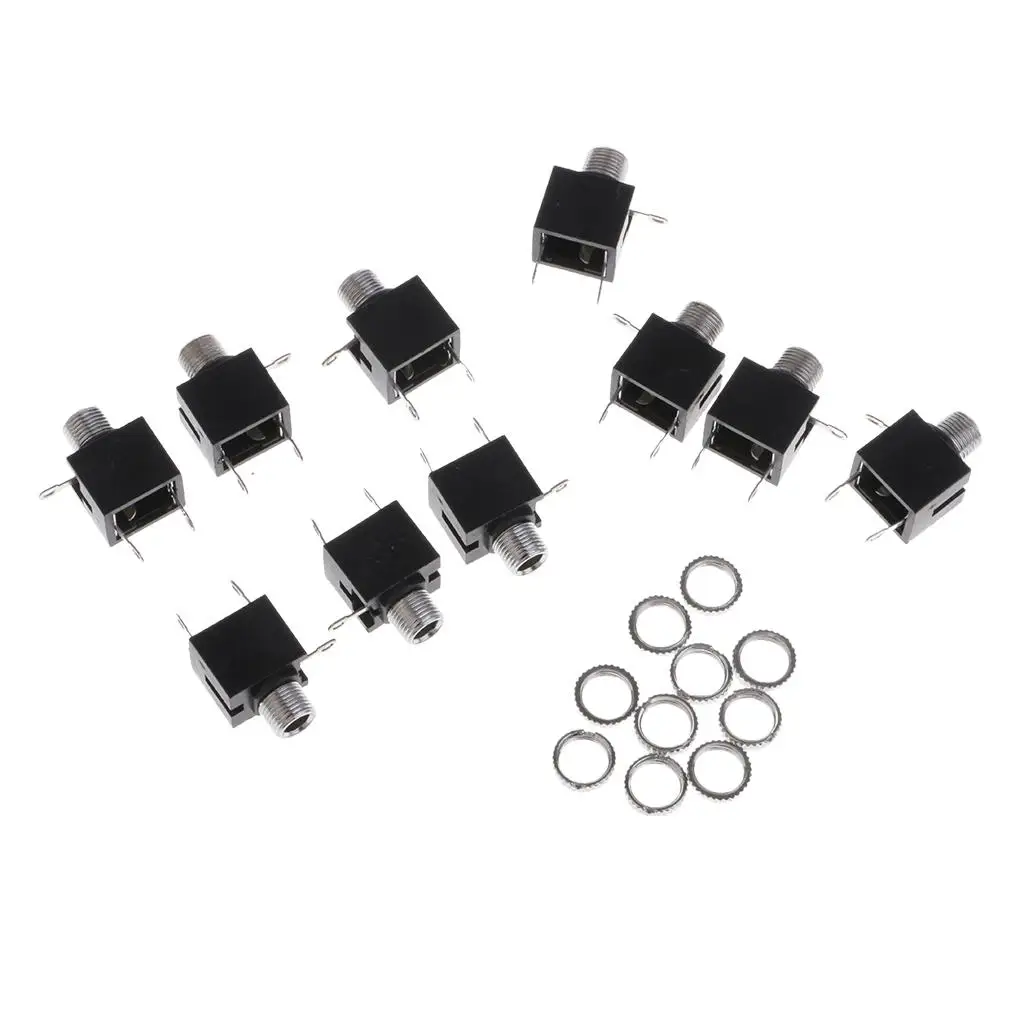 2.5mm 3 Pin Female Panel Mount Audio Jack Mono Headphone Socket Adapter for Amplifier Equipment