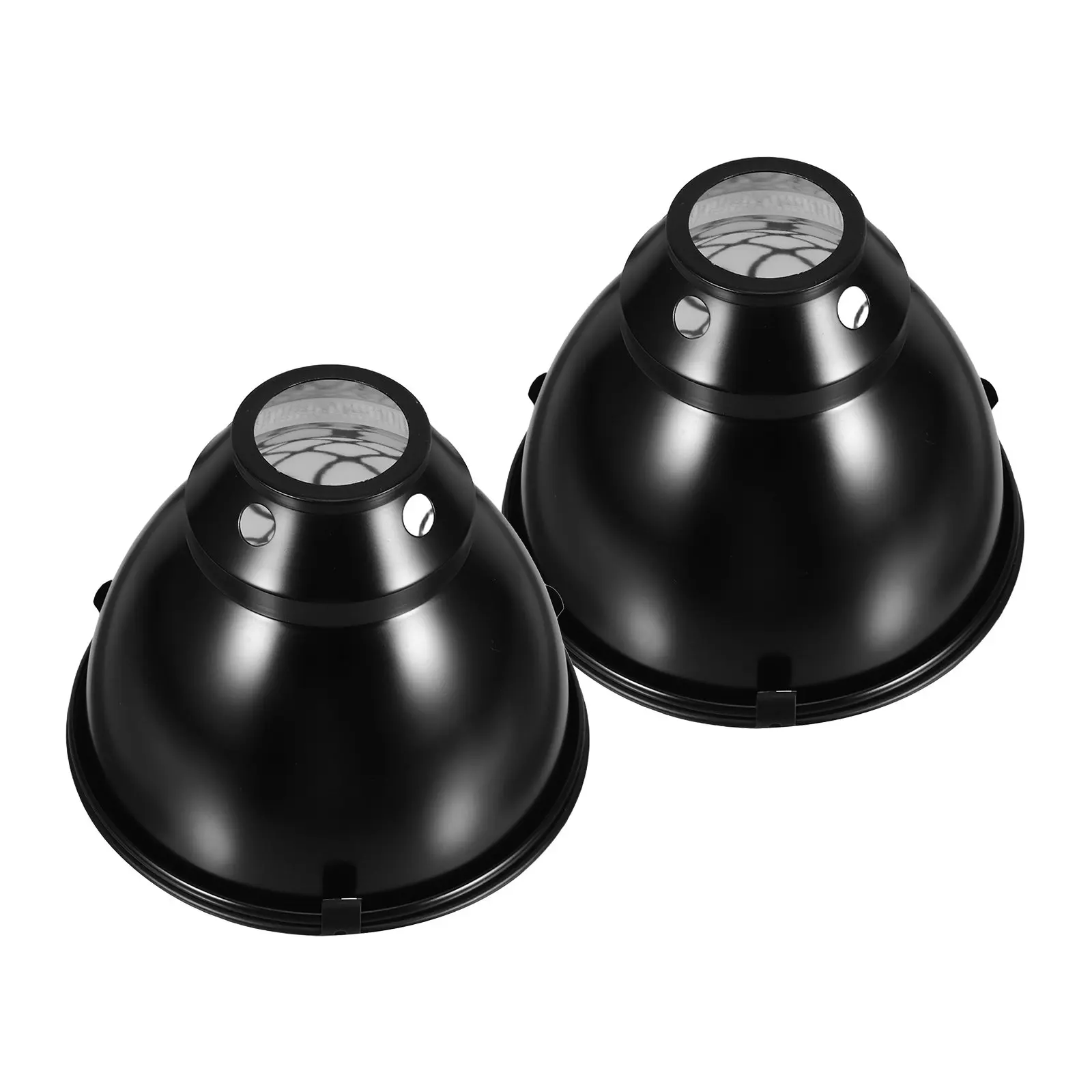 2セットステンレス鋼爬虫類用ヒートランプシールドドームライトカバーリフレクター、テラリウム温室家禽加熱セットアップ用