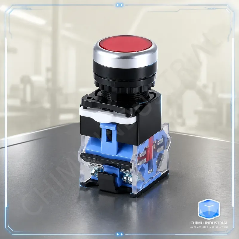 【CHIMU INDUSTRIAL】 for LA38-11 Push Button Switch 22MM Self-Latching Red Green Yellow Silver Contact NPN PNP DC AC