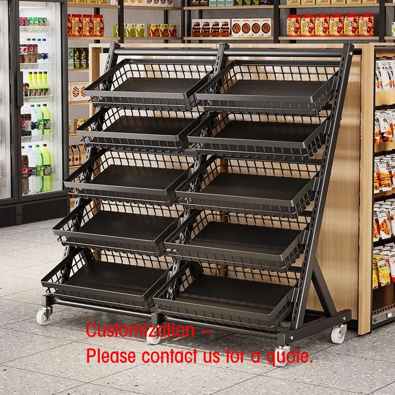 custom.Custom Heavy-Duty Metal Wire Rack Floor-standing Retail Display Stand Supermarket Convenient Candy Snack Shelves