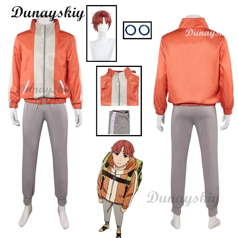 

Jiji Cosplay Anime Dandadan Cosplay Fantasia Top Pants Costume Disguise For Boys Men Adult Halloween Carnival Party Suit