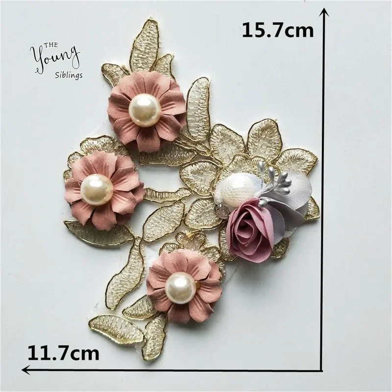 Fashion Exquisite ABS pearl Flower Decoration Embroidery Craft Lace Collar DIY Clothing Neckline Sewing Applique Accessories