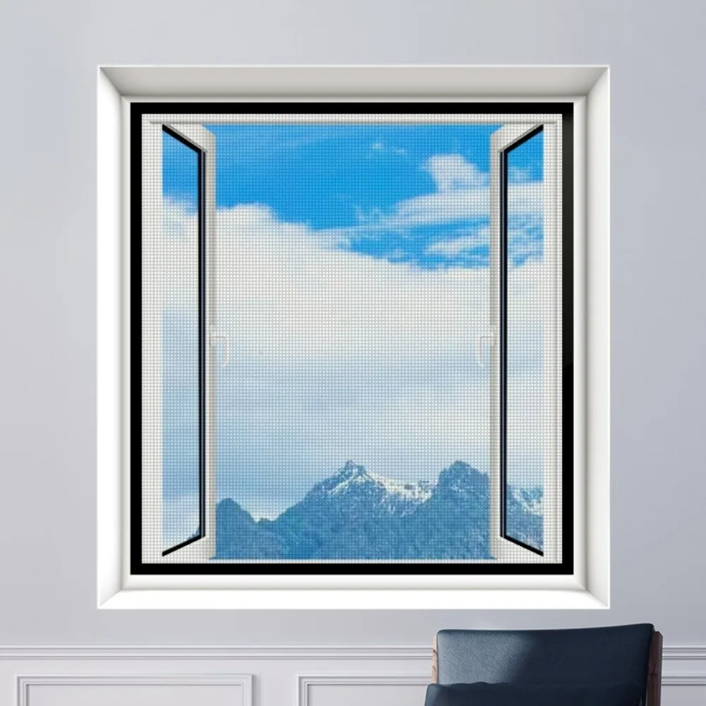 Multipurpose Insect Proof Magnetic Screen Window Breathable Cuttable DIY Mesh Curtain Removable Tulle Mesh Window Screen Window