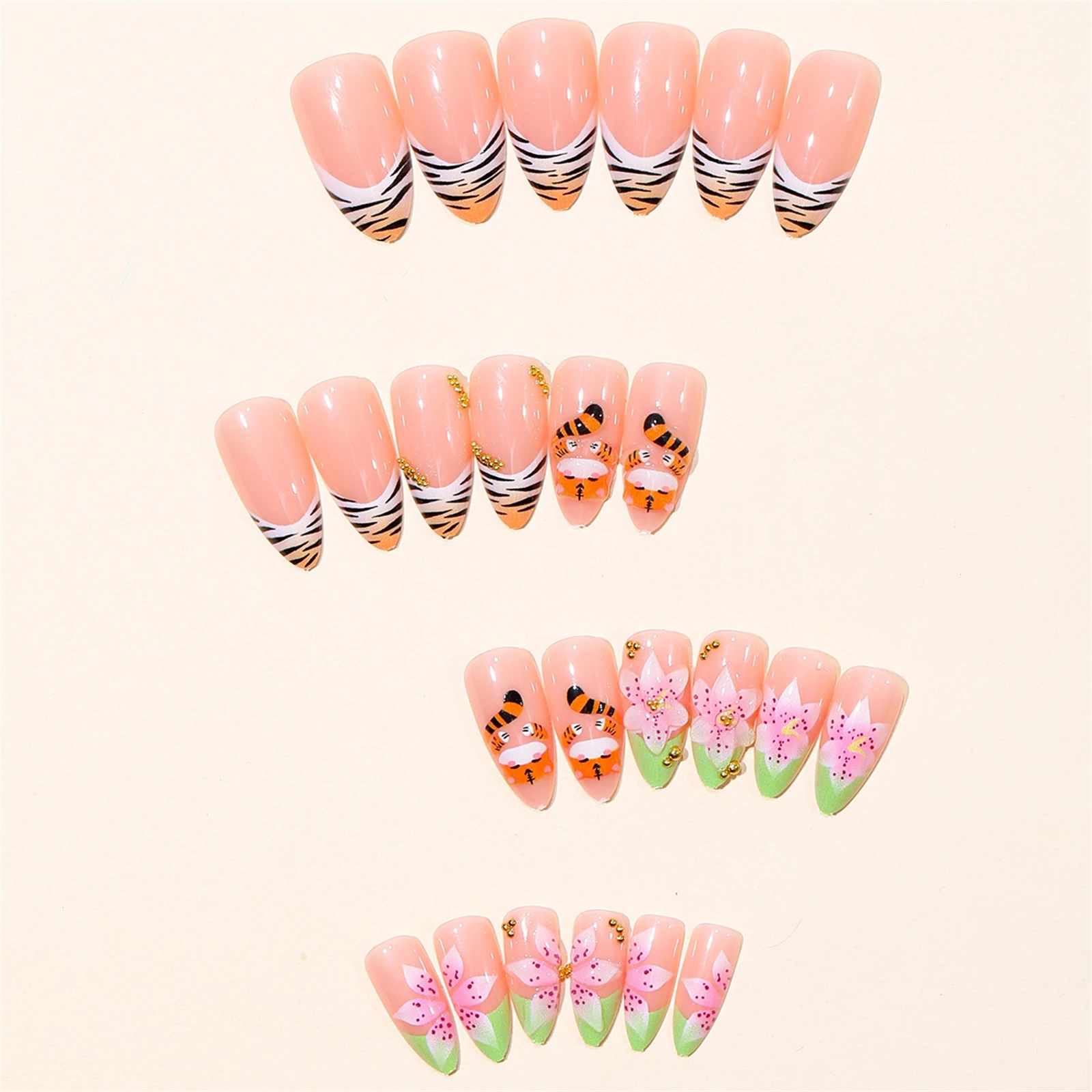 24 peças de unhas postiças de - Resin Art Flowers avaliação e preço