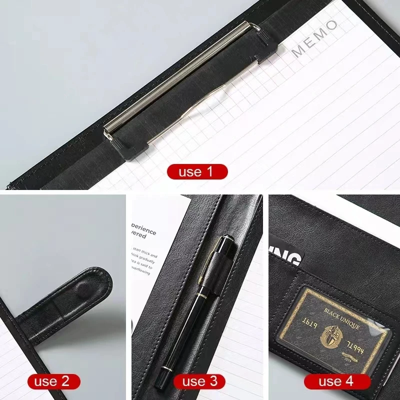 Klemmbrett-Ordner, Leder, Portfolio, Binder, Organizer, Interview, Lebenslauf, Ordner für Papiere, Rechtsdokumente, A4, Schreibblock im Letter-Format