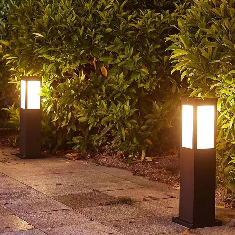 Imagem -03 - Impermeável Led Garden Lights Decoração ao ar Livre Lawn Lamp Yard Pathway Paisagem Bollard Solar Power Lighting