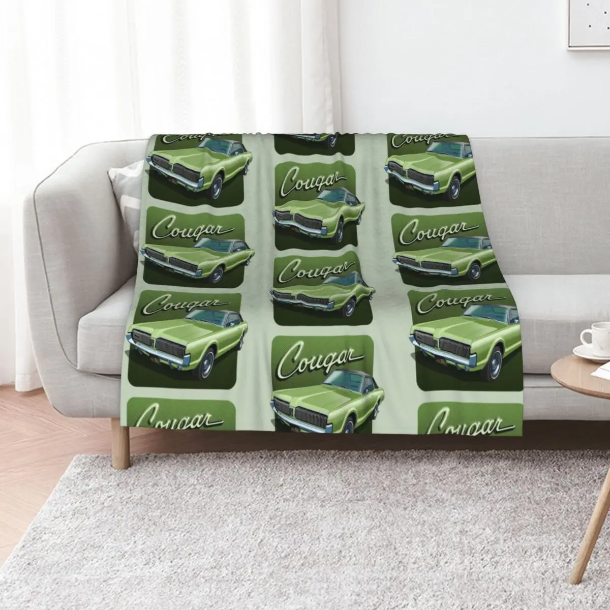 1967 Mercury Cougar in lime frost Throw Blanket Warm sofa bed Thermal Hairys Blankets For Baby Soft Beds Blankets