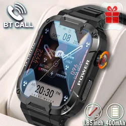 Rugged Military Smart Watch Men For Xiaomi Android Ios Ftiness Watches Ip68 Waterproof 1.85'' Bluetooth Call Smartwatch 2023 New